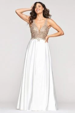 Faviana - 10407 Sleeveless Lace Bodice Flowy Satin Gown 22 Faviana - 10407 Sleeveless Lace Bodice Flowy Satin Gown -Wedding Dress Shop faviana 10407 sleeveless lace bodice flowy satin gown prom dresses 13461296021587