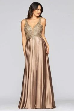 Faviana - 10407 Sleeveless Lace Bodice Flowy Satin Gown 17 Faviana - 10407 Sleeveless Lace Bodice Flowy Satin Gown -Wedding Dress Shop faviana 10407 sleeveless lace bodice flowy satin gown prom dresses 13461297234003