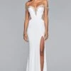 Faviana - S10001 Off-Shoulder Jersey Sheath Gown
