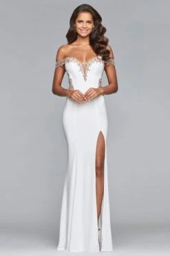 Faviana - S10001 Off-Shoulder Jersey Sheath Gown 11 Faviana - S10001 Off-Shoulder Jersey Sheath Gown -Wedding Dress Shop faviana s10001 off shoulder jersey sheath gown evening dresses 28430399406163
