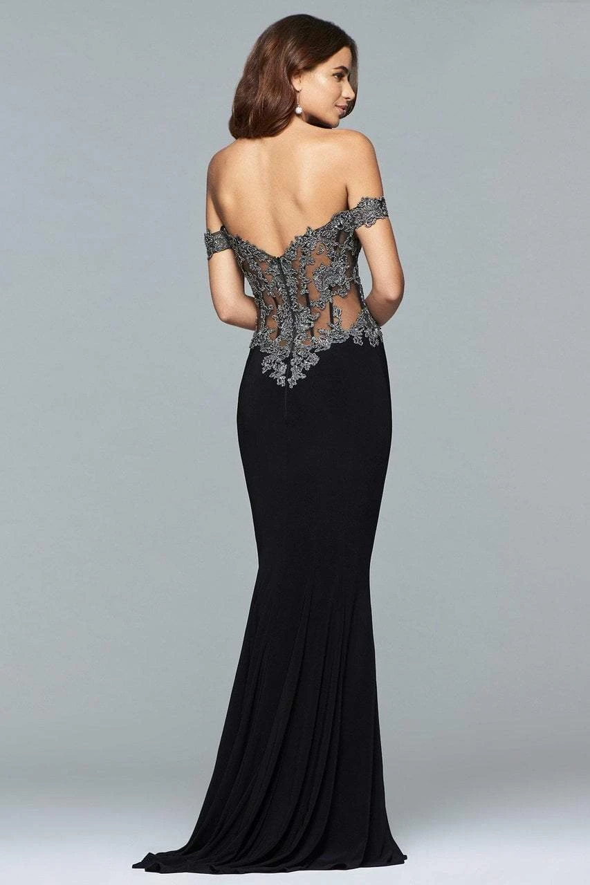 Faviana - S10001 Off-Shoulder Jersey Sheath Gown 7 Faviana - S10001 Off-Shoulder Jersey Sheath Gown - Image 7