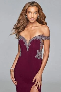 Faviana - S10001 Off-Shoulder Jersey Sheath Gown 13 Faviana - S10001 Off-Shoulder Jersey Sheath Gown -Wedding Dress Shop faviana s10001 off shoulder jersey sheath gown evening dresses 5392740581433