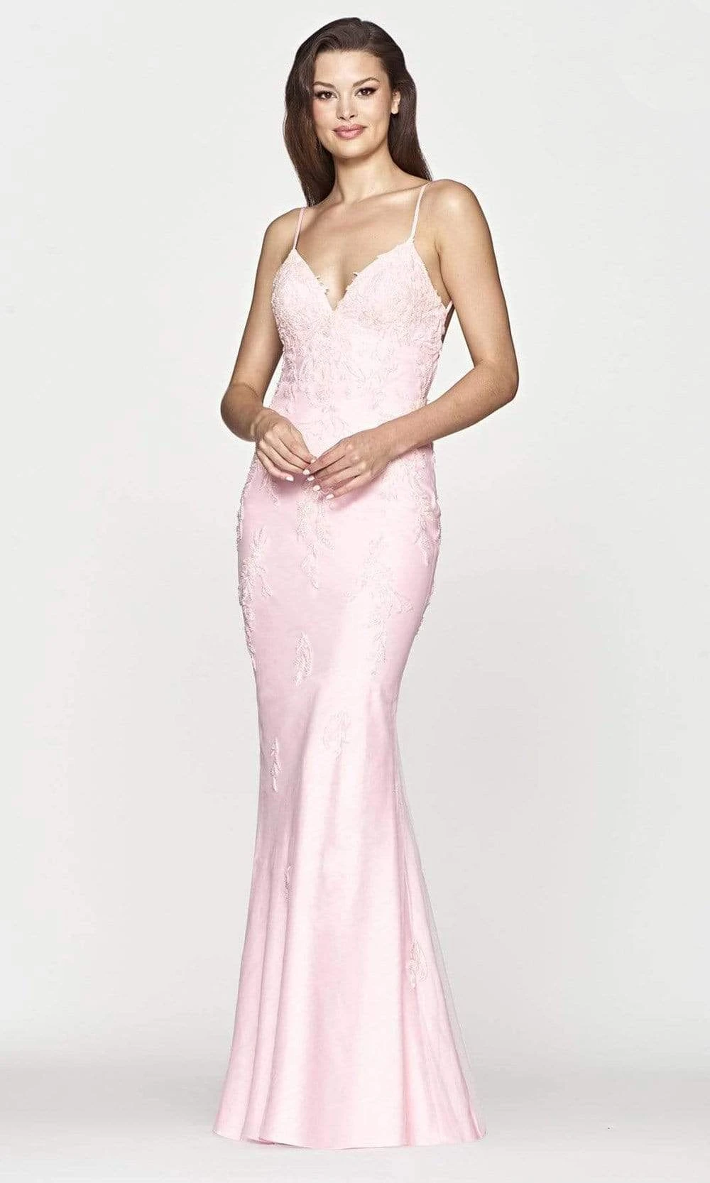 Faviana - S10633 V-Neck Open Back Trumpet Gown 1 Faviana - S10633 V-Neck Open Back Trumpet Gown