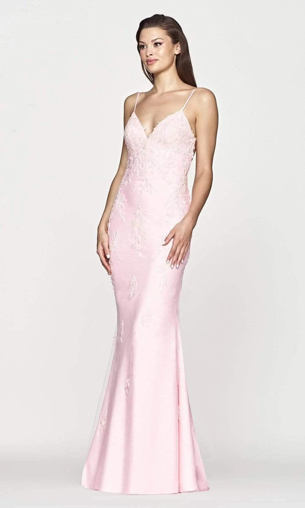 Faviana - S10633 V-Neck Open Back Trumpet Gown 3 Faviana - S10633 V-Neck Open Back Trumpet Gown - Image 3