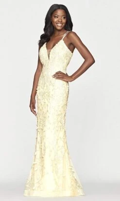 Faviana - S10662 V-Neck Floral Lace Gown -Wedding Dress Shop faviana s10662 v neck floral lace gown prom dresses 29481456992339