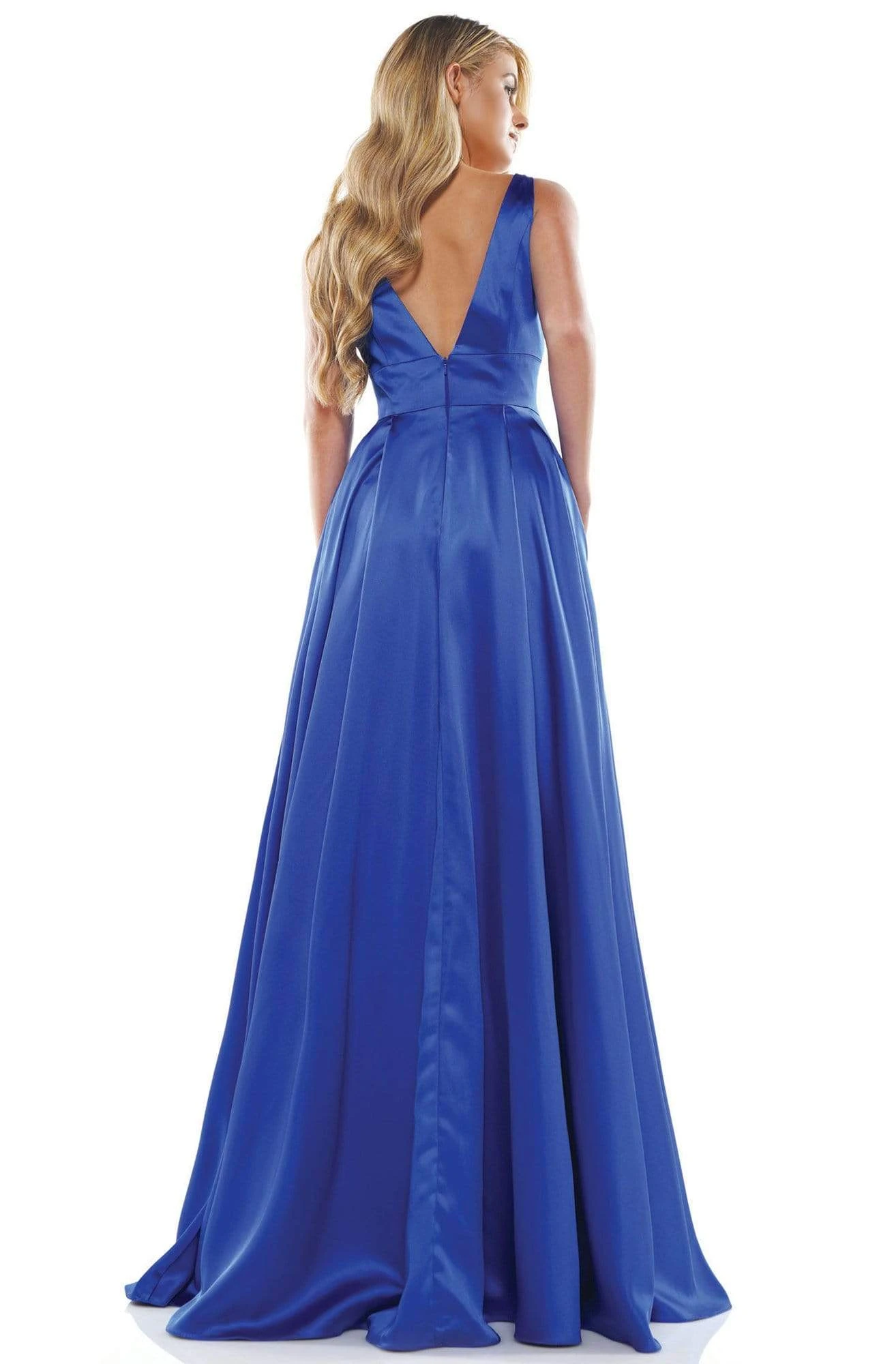 Glow Dress - G904 Deep V-Neck Satin A-Line Gown 8 Glow Dress - G904 Deep V-Neck Satin A-Line Gown - Image 8