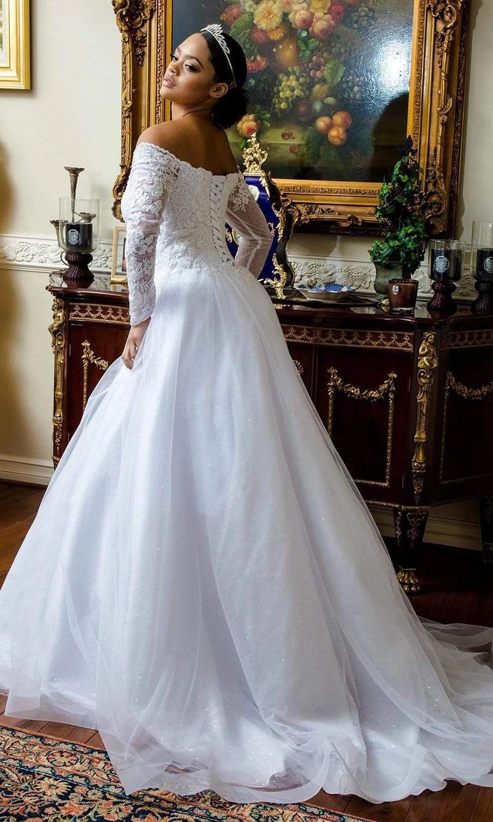 GLS By Gloria - GL1937 Embroidered Long Sleeves A-Line Dress 14 GLS By Gloria - GL1937 Embroidered Long Sleeves A-Line Dress - Image 14