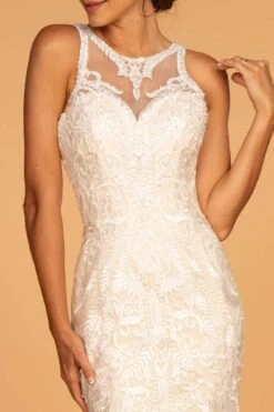 GLS By Gloria - GL2598 Embroidered Halter Mermaid Dress -Wedding Dress Shop gls by gloria gl2598 embroidered halter mermaid dress wedding dresses 28746697801811
