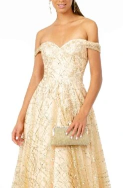 GLS By Gloria - GL2887 Floral Embroidered Glitter Mesh Gown -Wedding Dress Shop gls by gloria gl2887 floral embroidered glitter mesh gown prom dresses 28262211944531