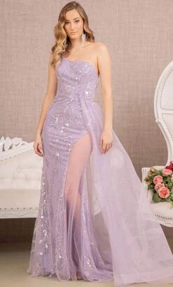 GLS By Gloria GL3116 - Side Tulle Overskirt Prom Gown