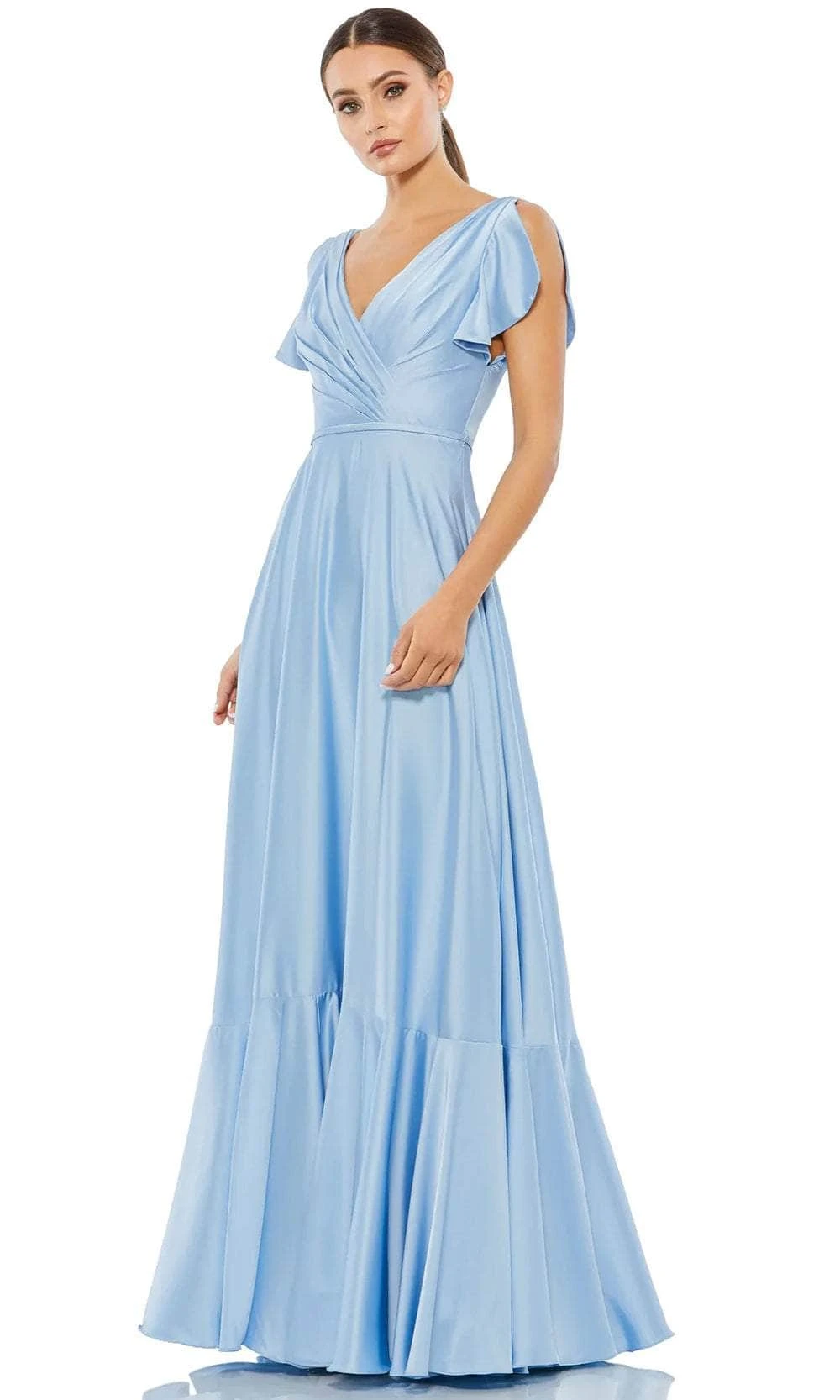 Ieena Duggal 11256 - V-Neck Satin Long Dress 1 Ieena Duggal 11256 - V-Neck Satin Long Dress