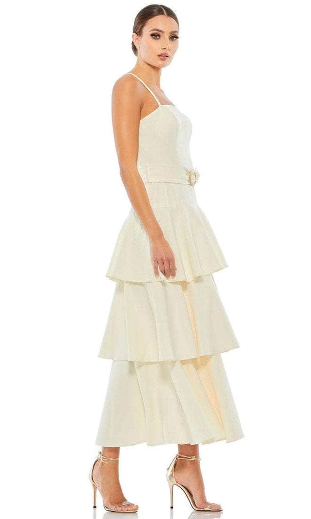 Ieena Duggal 26629 - Spaghetti Straps Tiered Tea-Length Dress 7 Ieena Duggal 26629 - Spaghetti Straps Tiered Tea-Length Dress - Image 7