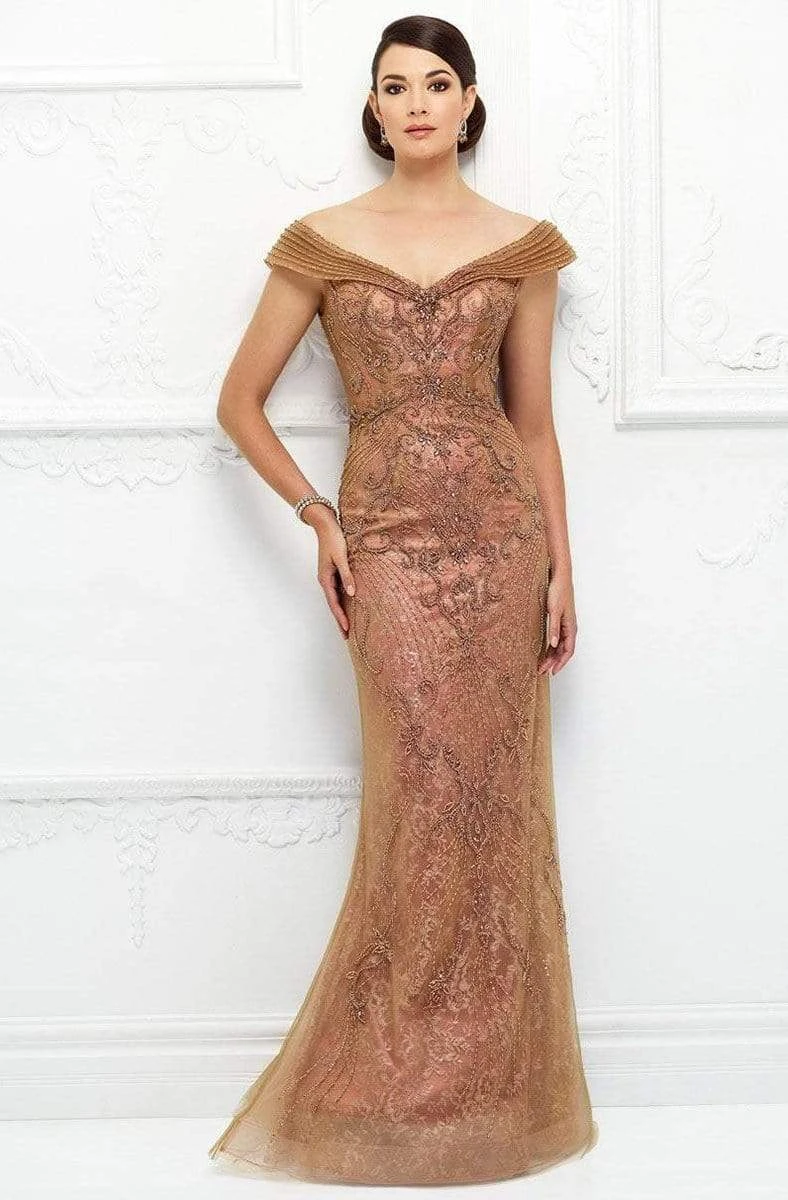 Ivonne D For Mon Cheri - 118D08 Beaded Lace Dress With Tulle Overlay 2 Ivonne D For Mon Cheri - 118D08 Beaded Lace Dress With Tulle Overlay - Image 2