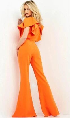 Jovani - 00762 Ruffle Angel Sleeved Split Neckline Jumpsuit 13 Jovani - 00762 Ruffle Angel Sleeved Split Neckline Jumpsuit -Wedding Dress Shop jovani 00762 ruffle angel sleeved split neckline jumpsuit evening dresses 32357141676115