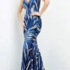 Jovani - 06153 Sequin Plunging V Neck Trumpet Dress