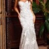 Jovani 07496 - Lace Appliqued Sweetheart Evening Gown