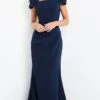 Jovani 09757 - Short Sleeve Mermaid Evening Dress