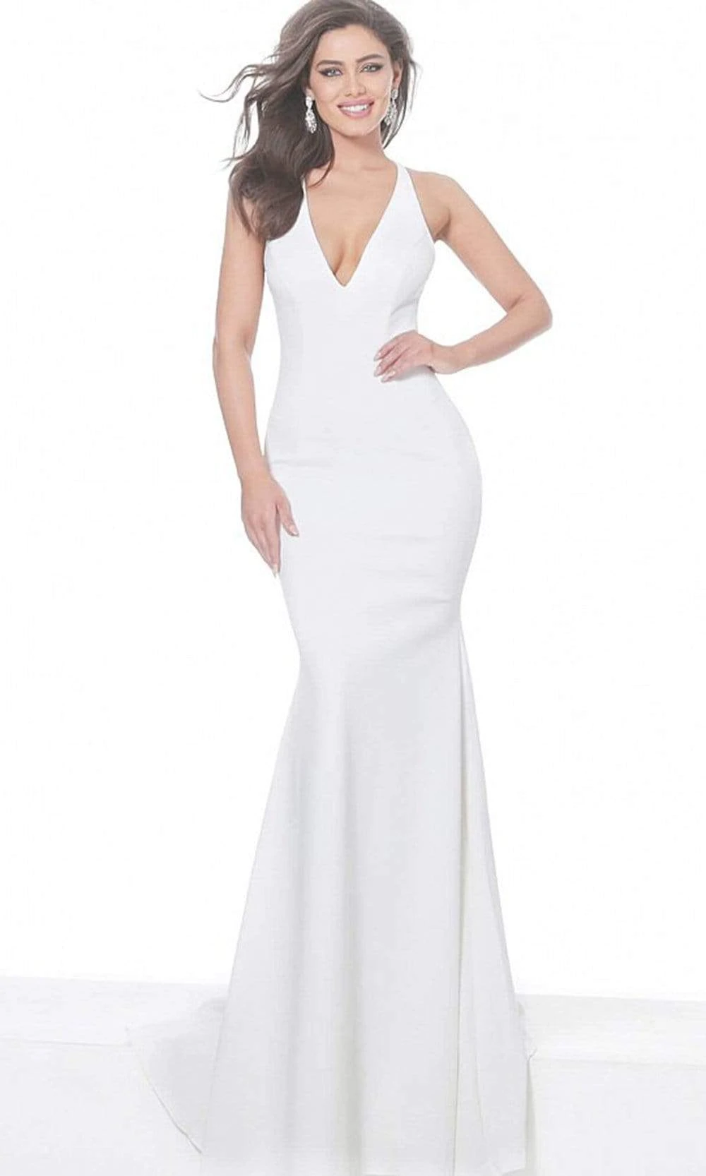 Jovani - 67865 Deep V-Neck Trumpet Dress 1 Jovani - 67865 Deep V-Neck Trumpet Dress