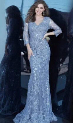 JVN By Jovani - JVN02321 Lace V-Neck Long Trumpet Dress 5 JVN By Jovani - JVN02321 Lace V-Neck Long Trumpet Dress -Wedding Dress Shop jovani jvn02321 lace v neck long trumpet dress mother of the bride dresses 28114339397715