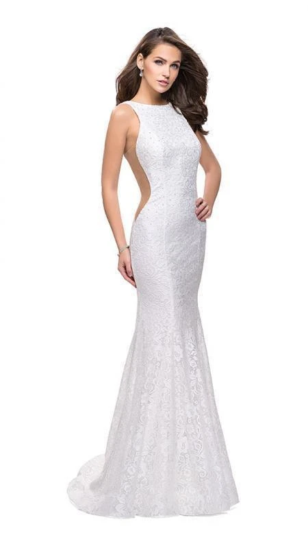 La Femme - 24903 Sleeveless Jewel Back Lace Mermaid Gown 6 La Femme - 24903 Sleeveless Jewel Back Lace Mermaid Gown - Image 6