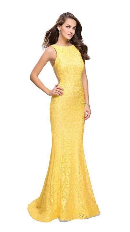 La Femme - 24903 Sleeveless Jewel Back Lace Mermaid Gown 4 La Femme - 24903 Sleeveless Jewel Back Lace Mermaid Gown - Image 4