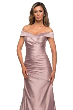 La Femme - 28103 Off Shoulder Pleated Satin Evening Gown 13 La Femme - 28103 Off Shoulder Pleated Satin Evening Gown -Wedding Dress Shop la femme 28103 off shoulder pleated satin evening gown mother of the bride dresses 28148616527955