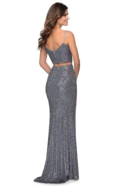 La Femme - 28870 Two Piece Sequined Deep V-neck Sheath Dress -Wedding Dress Shop la femme 28870 two piece sequined deep v neck sheath dress prom dresses 13717795438675