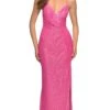 La Femme 30624 - V-Neck Sleeveless Evening Dress