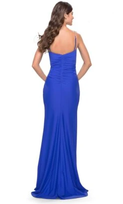 La Femme 31107 - V-Neckline Ruched Evening Dress -Wedding Dress Shop la femme 31107 v neckline ruched evening dress special occasion dress 31787721424979