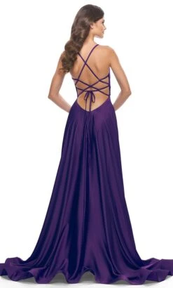 La Femme 31533 - V Neckline Wide Waistband Long Dress -Wedding Dress Shop la femme 31533 v neckline wide waistband long dress special occasion dress 31789062193235