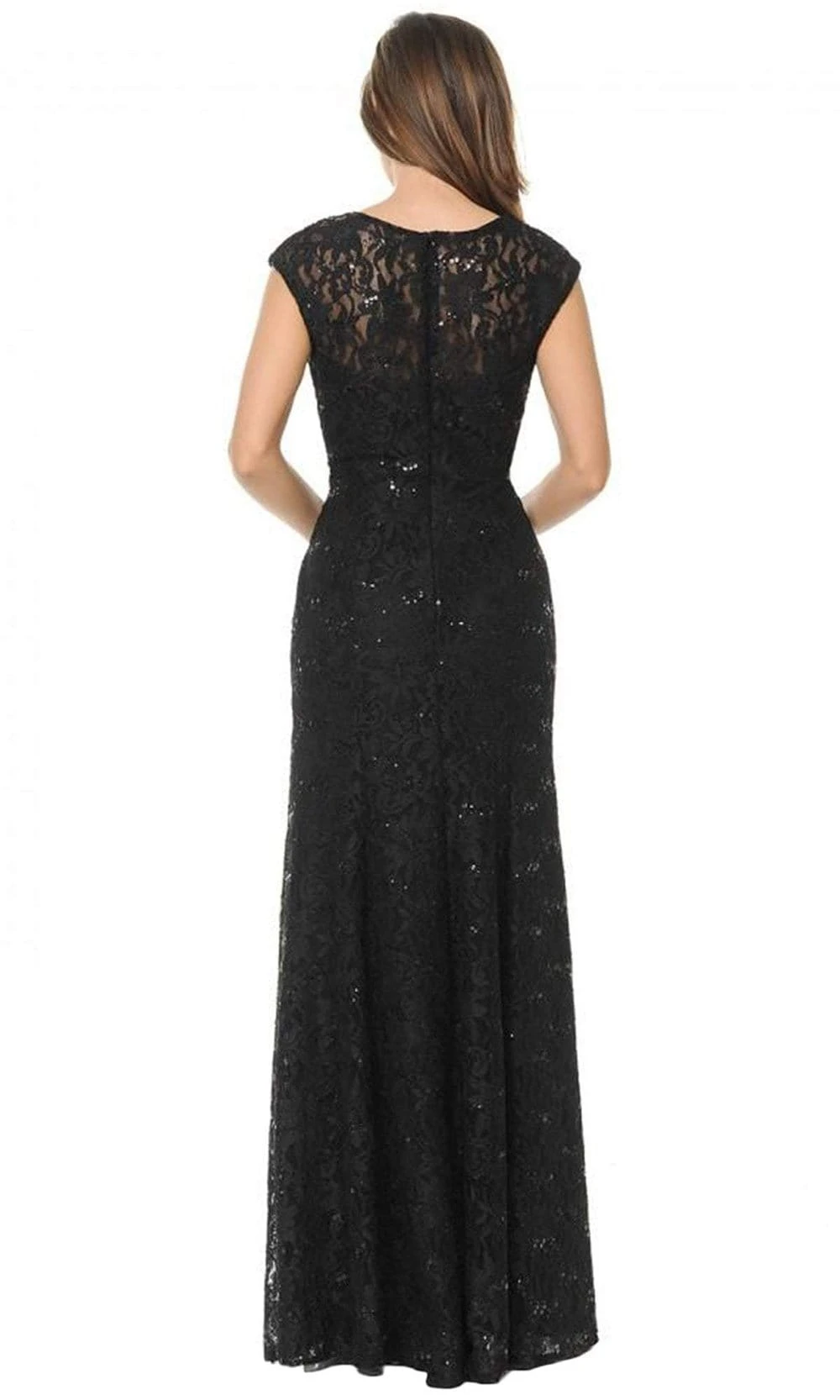 Lenovia - 5131 Floral Lace Cap Sleeves Evening Dress 2 Lenovia - 5131 Floral Lace Cap Sleeves Evening Dress - Image 2