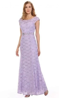 Lenovia - 5131 Floral Lace Cap Sleeves Evening Dress 18 Lenovia - 5131 Floral Lace Cap Sleeves Evening Dress -Wedding Dress Shop lenovia 5131 floral lace cap sleeves evening dress bridesmaid dresses 28774838042707