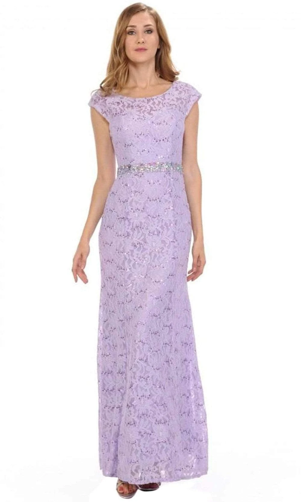Lenovia - 5131 Floral Lace Cap Sleeves Evening Dress 6 Lenovia - 5131 Floral Lace Cap Sleeves Evening Dress - Image 6