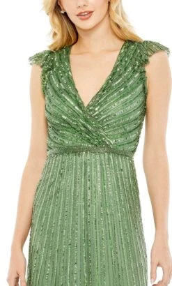 Mac Duggal 5585 - V-Neck Ruffled Cap Sleeve Knee-length Dress -Wedding Dress Shop mac duggal 5585 v neck ruffled cap sleeve knee length dress holiday dresses 31847935279187