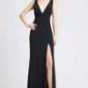 Mac Duggal Flash - 12336L Deep V-neck Sheath Dress With Train