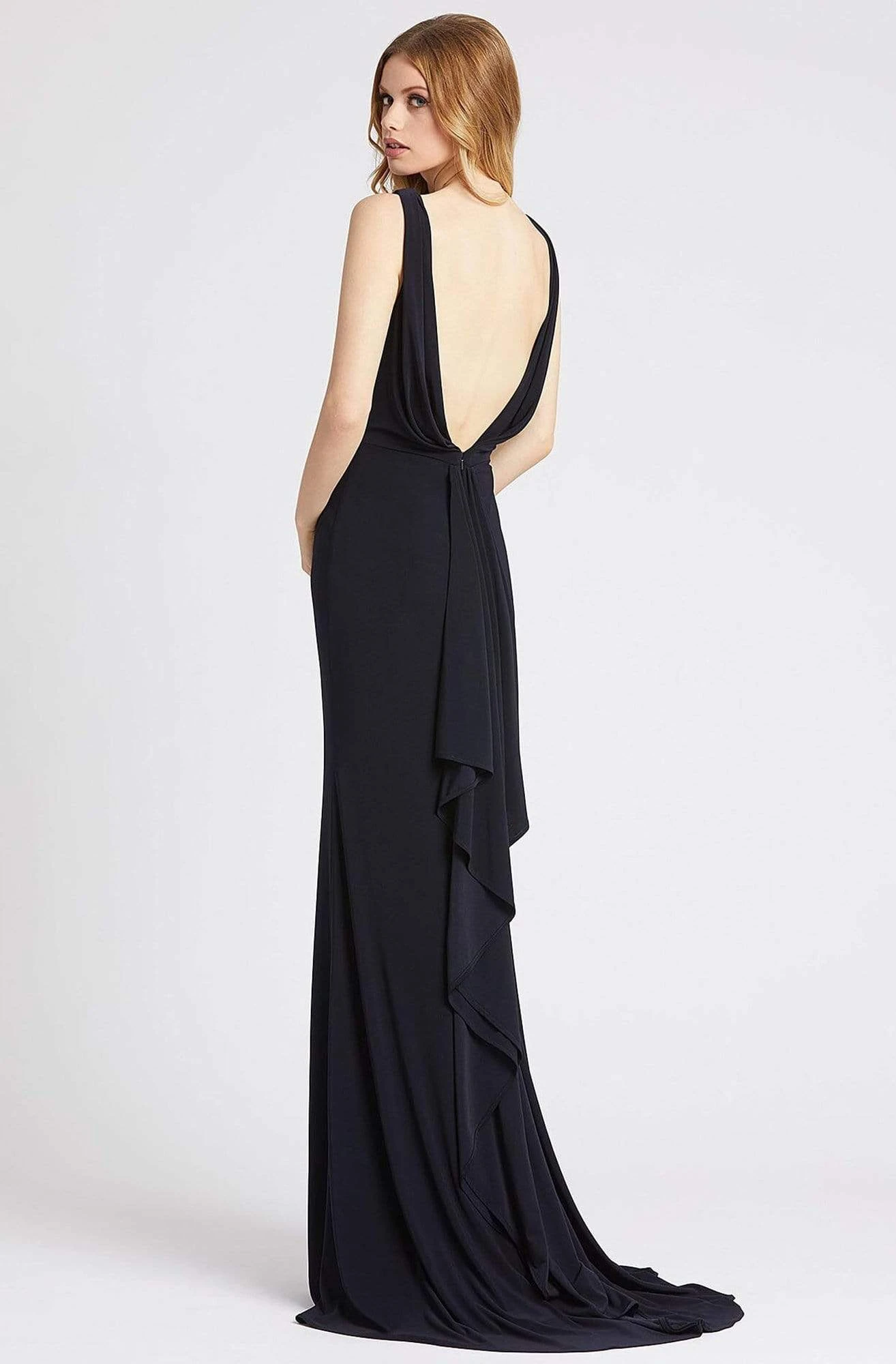 Mac Duggal Flash - 12336L Deep V-neck Sheath Dress With Train 2 Mac Duggal Flash - 12336L Deep V-neck Sheath Dress With Train - Image 2