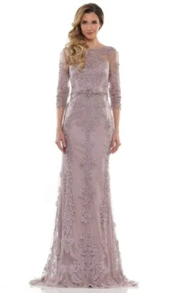 Marsoni By Colors - Beaded Sheath Dress MV1123 - 1 Pc Charcoal In Size 12 Available