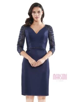 Marsoni By Colors - MV1061 V-Neck Illusion Cocktail Dress 23 Marsoni By Colors - MV1061 V-Neck Illusion Cocktail Dress -Wedding Dress Shop marsoni by colors mv1061 v neck illusion cocktail dress wedding guest 4 navy 28537254182995