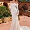 Mary's Bridal MB4132 - Long Sleeve Straight Across Wedding Gown