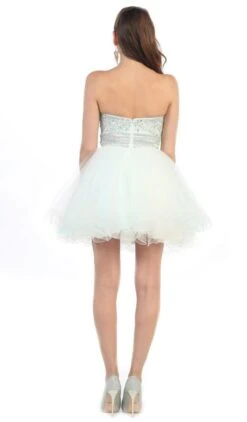 May Queen - Crystal Embellished Strapless A-Line Cocktail Dress -Wedding Dress Shop may queen crystal embellished strapless a line cocktail dress special occasion dress 5657291915321