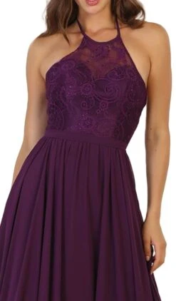 May Queen - Embellished Illusion Halter A-line Evening Dress -Wedding Dress Shop may queen embellished illusion halter a line evening dress bridesmaid dresses 5657672286265