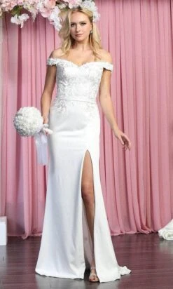May Queen - Laced Appliqued Wedding Dress RQ7914 - 1 Pc Ivory In Size 18 Available