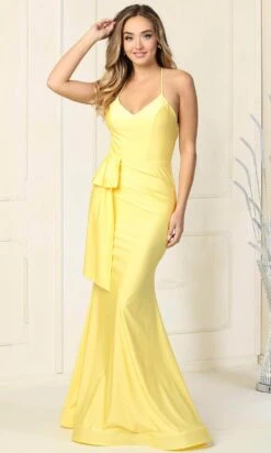 May Queen MQ1832 - V-Neck Peplum Formal Gown 22 May Queen MQ1832 - V-Neck Peplum Formal Gown -Wedding Dress Shop may queen mq1832 v neck peplum formal gown special occasion dress 4 yellow 29826267218003