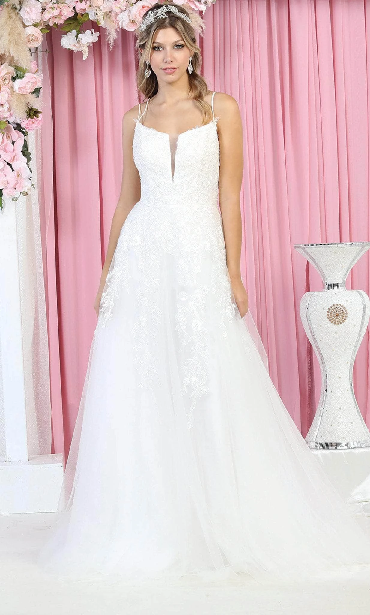May Queen RQ7917 - Dual Strap A-Line Wedding Gown 1 May Queen RQ7917 - Dual Strap A-Line Wedding Gown