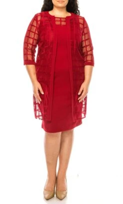 Maya Brooke 26367 - Jewel Neck Lace Jacket Formal Dress 23 Maya Brooke 26367 - Jewel Neck Lace Jacket Formal Dress -Wedding Dress Shop maya brooke 26367 jewel neck lace jacket formal dress special occasion dress 0 dark red 32266114695251