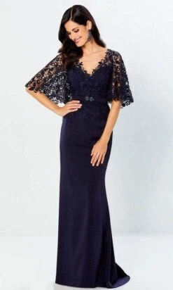 Montage By Mon Cheri - 220946 Embroidered Lace V-neck Long Dress -Wedding Dress Shop montage by mon cheri 220946 embroidered lace v neck long dress mother of the bride dresses 16 navy 31688652423251