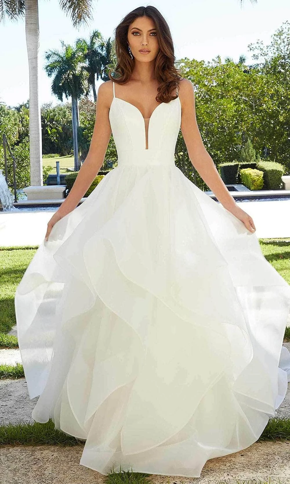Mori Lee Bridal 5977 - Sleeveless Plunging Sweetheart Wedding Dress 1 Mori Lee Bridal 5977 - Sleeveless Plunging Sweetheart Wedding Dress