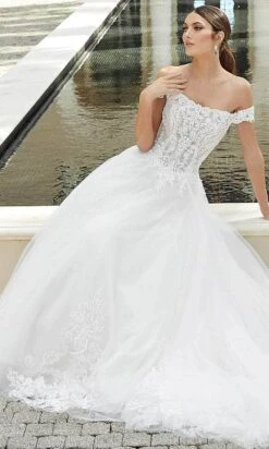 Mori Lee Bridal 5987 - Embroidered Straight Across Wedding Dress -Wedding Dress Shop mori lee bridal 5987 embroidered straight across wedding dress wedding dresses 30806008889427