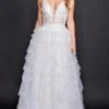Nina Canacci 3226 - Tulle Lace A-line Tiered Gown