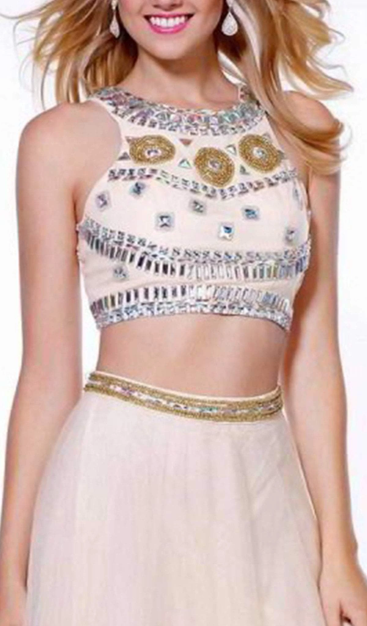 Nox Anabel - 8162 Two Piece Jeweled A-line Dress 5 Nox Anabel - 8162 Two Piece Jeweled A-line Dress - Image 5